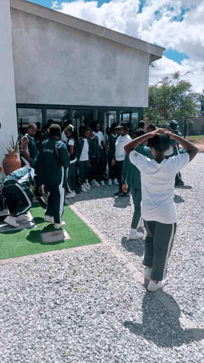 Students gathering outside